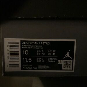 Air Jordan 7 Retro Black and Red Sneakers